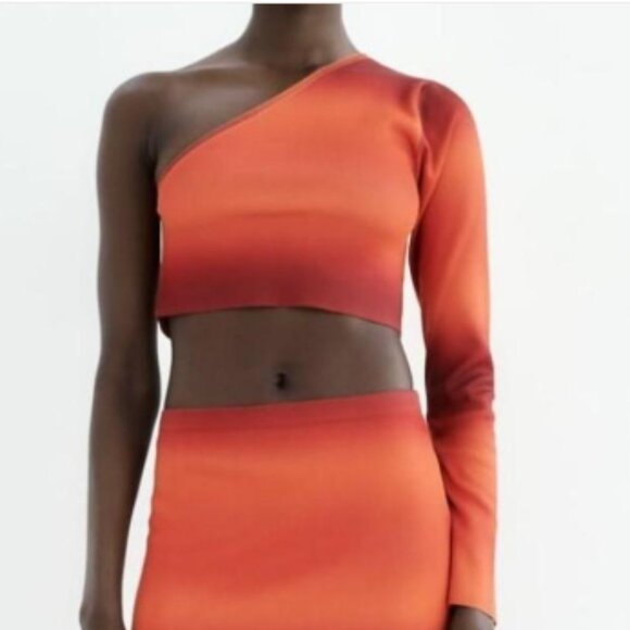 NEW Zara Blogger-Fave One-Shoulder Tie-Dye Crop Top, Size S - Picture 11 of 16